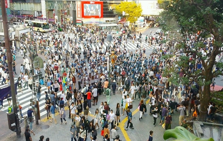 Shibuya Scramble crossing upper Tokyo