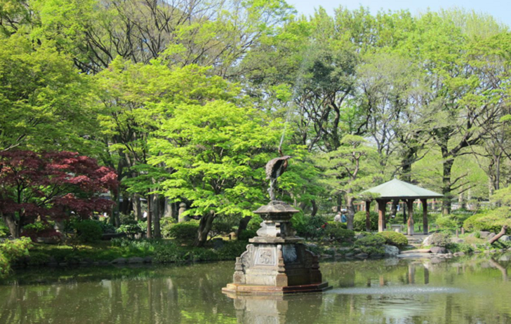 Hibiya Park Crane fountain