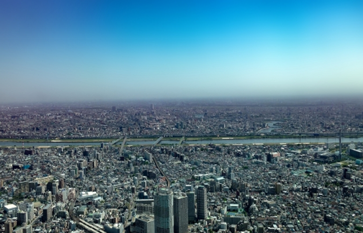 Tokyo Tower in Japan Lanscape from observatin deck