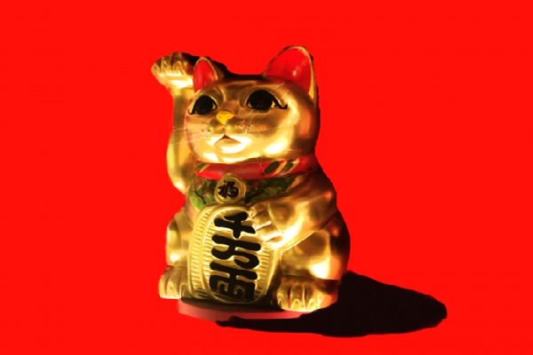 Gold Maneki Neko long arm