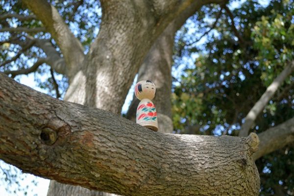 Kokeshi on wood