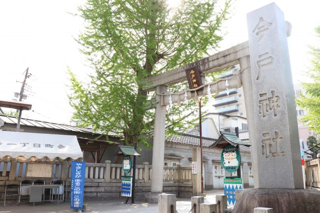 Imado shrine Torii in Asakusa Japan